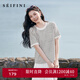 詩(shī)凡黎（'SEIFINI）詩(shī)凡黎小香風(fēng)T恤直身H廓形2025春新品時(shí)尚洋氣撞色氣質(zhì)短袖上衣女 珍珠灰 M