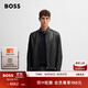 BOSS博斯【羊皮革】男士紋理羊皮革常規皮衣夾克 001-黑色 L (50)