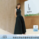 范思藍恩【徐若晗同款】腰精裙無袖背帶連衣裙女夏收腰禮服小黑裙 墨染黑 XL