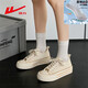 回力厚底亞麻帆布鞋女鞋冬季新款軟底不累腳小白鞋百搭休閑板鞋 米色-配-4D全掌soft云墊-專(zhuān)柜品質(zhì)版本 40