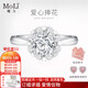 MoLi18k金鉑金人工合成培育鉆石愛(ài)心手捧花求婚結婚鉆戒指一克拉禮物 18k金培育鉆D色VVS/RGC證書(shū) 1克拉