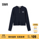 森馬（Semir）毛衣女冬季短款半開襟刺繡修身套頭衫女生風(fēng)顯瘦上衣107724107001