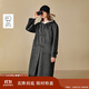 茵曼純綿羊毛連帽雙面呢外套2025冬女裝新款長(cháng)款毛呢上衣 深灰色 M