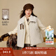 茵曼2025秋冬女裝新款羊羔毛翻領(lǐng)花苞羽絨馬甲休閑寬松白鴨絨外套 淺卡其 M