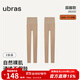ubras2800D厚絨光腿神器雙層連褲襪連腳款一鍵磨皮不掉襠 自然膚色-踩腳 2條 L