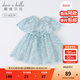戴維貝拉（DAVE＆BELLA）女裙連衣裙裙子夏天女兒童裙子夏寶寶夏裝女童公主裙子嬰兒小女孩 藍色 100 cm（建議身高90-100cm）