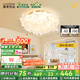 鹿家良品（LUUGAA）羽葉臥室吸頂燈客廳燈奶油風(fēng)羽毛燈主臥臥室燈全光譜護眼中山燈具 護眼72cm三色光72W吸頂