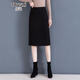 唐謎毛呢西裝半身裙女秋冬2025新款高腰通勤包臀裙中長(cháng)款后開(kāi)叉一步裙 毛呢-黑色-短款60CM起 M (27) 【95-105斤】