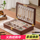木雅軒實(shí)木首飾收納盒精致帶鎖珠寶盒高端項鏈黃金首飾盒生日禮物送老婆 高端首飾盒木質(zhì)（卡其色絨布）