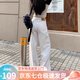 蘿美醬白色牛仔褲女純棉闊腿窄版春秋2025新款高腰寬松顯瘦垂感直筒褲子 白色牛仔褲常規 L