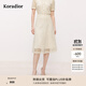珂萊蒂爾2025年夏季新優(yōu)雅蕾絲半身裙女氣質(zhì)收腰A字裙時(shí)尚百搭裙 淡橙黃 M