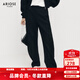 艾諾絲雅詩(shī)【商場(chǎng)同款】冬季新款抓絨顯瘦針織款長(cháng)褲黑色褲子女31023113 黑色 L