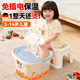 LZJV德國兒童專(zhuān)用泡腳桶過(guò)小腿加厚帶提手高深足浴盆按摩養生家用便攜 【加厚帶蓋】奶藍-高款多層保溫/0異味