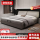 大象耳朵床落地別墅1.8米極簡(jiǎn)風(fēng)主臥1.5雙人高箱現代滿(mǎn)鋪家具床 皮床+20cm乳膠床墊+2柜【送裝】 1800mm*2000mm三抽氣壓結構