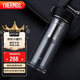 膳魔師（THERMOS）雙層玻璃400ml男女水杯茶杯水紋行者帶茶漏杯TCGB-400-D-BK 黑色