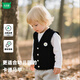 迷你木木屋男童女童馬甲春秋兒童對開(kāi)馬甲中小童百搭背心 黑色云朵熊 110 