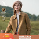 哈吉斯（HAZZYS）女裝 秋冬款女士素色通勤風(fēng)短款大衣女ABSSH0BDX07 駝色CM L (165/88A 40)