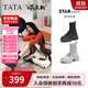 他她（TATA）靴子2025冬商場(chǎng)同款百搭時(shí)裝靴 黑色 37