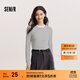 森馬（Semir）[商場(chǎng)同款]長(cháng)袖T恤女緊身簡(jiǎn)約百搭2025新款春圓領(lǐng)打底衫基礎 白藍色調00318 M 160/84A