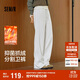 森馬（Semir）發(fā)熱抑菌抓絨抽繩分割寬松2025百搭闊腿褲女冬休閑褲109725127001