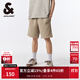 杰克·瓊斯（JACK&JONES）25年男裝短褲男士夏季運動(dòng)休閑五分褲中褲寬松沙灘褲大褲衩外穿 E11卡其色 M (175)