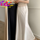 EPET醋酸緞面半身裙女魚(yú)尾裙2025夏季感綢緞長(cháng)款裙子包臀長(cháng)裙a字半裙 香檳色 M 80-100斤
