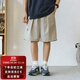 714street潮牌日系短褲男女夏季運動(dòng)褲五分褲寬松休閑褲工裝褲子 淺卡其色 M
