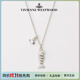 薇薇安·威斯特伍德（Vivienne Westwood）西太后旗艦正品項鏈女生魚(yú)骨形土星吊墜貓眼色石生日禮物送女友 銀色