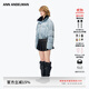 ANN ANDELMAN【明星同款】牛仔短款羽絨服外套藍色毛領(lǐng)加厚面包服 藍色 M