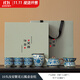 GWYNETH汝窯青花瓷茶具套裝家用2025新款茶杯茶壺整套禮盒辦公室喬遷送禮 10頭汝窯繁花石瓢壺套組