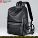 羅梅達爾（Rommedal）商務(wù)雙肩包男大容量男士背包16寸頭層牛皮男士雙肩包電腦包旅行包 黑色43*30*15cm【京東快遞】