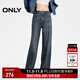 ONLY夏季休閑百搭水鉆高腰寬松直筒褲牛仔褲女|124132035 J34 390洗水牛仔藍 S (160) 64A