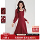 尚都比拉高級(jí)感連衣裙女春秋氣質(zhì)方領(lǐng)中長(zhǎng)款內(nèi)搭打底赫本風(fēng)裙子