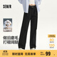 森馬（Semir）休閑褲女做舊寬松闊腿褲通勤秋磨毛打褶長(cháng)褲腰帶101524127005B