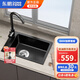 東鵬（DONGPENG）4MM左右排水廚房水槽單槽304不銹鋼洗菜一體盆71x38 4MM加厚丨304圓形龍頭 中間下水52*38CM