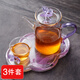 貞喜氣玻璃茶壺一體式濾孔茶水分離高硼硅玻璃耐熱女士喝茶功夫茶具套裝 【3件套】1壺1杯1茶盤(pán) 500ml