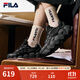 斐樂(lè )（FILA）女鞋可頌面包鞋老爹鞋運動(dòng)鞋新款厚底鞋 黑/影黑灰-BD 38