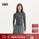 森馬梅花系列長袖T恤女短款插肩袖立領(lǐng)緊身春秋上衣109524101009