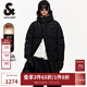 杰克·瓊斯（JACK&JONES）冬季潮流背部字母反光膠印長款連帽加厚鵝絨羽絨服男裝224412003 黑色E40 L 180