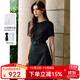Scofield氣質(zhì)收腰顯高長款短袖經(jīng)典小黑裙連衣裙夏季新款 黑色 L 170