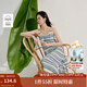 茵曼（INMAN）彩虹條紋針織吊帶裙2025夏季女裝新品V領(lǐng)無(wú)袖內搭連衣裙長(cháng)裙 彩虹藍 S