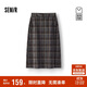 森馬（Semir）商場(chǎng)同款|半身裙女冬季格子仿呢易打理開(kāi)叉2025長(cháng)裙101725120003