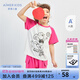 愛(ài)慕兒童親子裝夏季短袖T恤男孩女孩短袖短褲休閑運動(dòng)裝一家三口精梳棉A唯 女孩上衣AK1419691 120