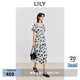 LILY2025夏新款女裝法式浪漫全棉復(fù)古老花泡泡袖休閑收腰連衣裙 601白色 S