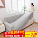 藝被（yibei）直排彈力沙發(fā)罩套全包四季通用裙邊老式一二三沙發(fā)蓋布防塵罩 淺中灰 三人(連扶手190-230cm)