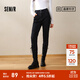 森馬（Semir）森柔牛仔|牛仔褲女修身加絨長(cháng)褲2024新款冬季保暖小腳褲顯瘦 牛仔水洗黑98201 27