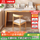 米客米家（MIKEMIJIA）書(shū)桌書(shū)架一體桌女生臥室家用帶抽屜電腦桌實(shí)木腿靠墻學(xué)生學(xué)習桌子 【牛角椅組合】暖白色100CM