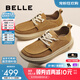 百麗厚底休閑鞋男25秋新商場同款牛皮革戶外工裝鞋8VD01CM5【預售】 黃色 41 (255mm)