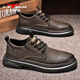 公牛世家【張若昀同款】男鞋春秋新款男士休閑鞋潮流百搭真皮工裝鞋子男