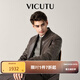 威可多（VICUTU）男士皮衣秋冬翻領(lǐng)云霧棕機車(chē)服潮流百搭皮夾克 云霧棕 XL
